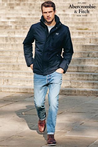 Navy Abercrombie & Fitch Warrior Casual Jacket